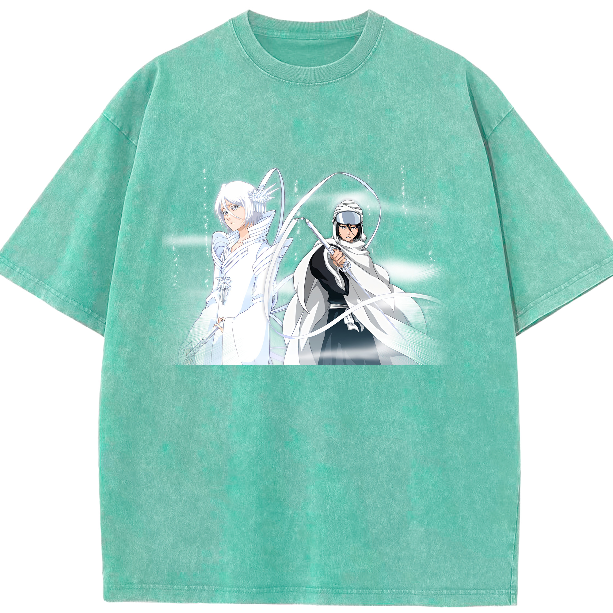 （画像用） ブリーチ 朽木ルキア BLEACH Kuchiki Rukia 綿100% ヴィンテージ風 半袖Tシャツ（フロントプリント）